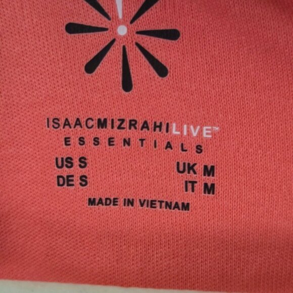 Isaac Mizrahi Live Scoop Neck Tunic Shirt Pockets Flamingo Pink Size S - Picture 5 of 6